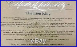 The Lion King Rafiki and Simba Framed Sericel Walt Disney Limited Edition