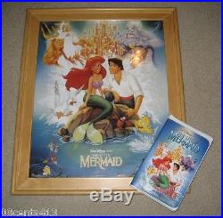 The Little Mermaid With Banned Cover Art (Disney VHS) & Framed Poster! RARE