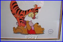 The Walt Disney Co. Winnie The Pooh & Tigger Sericel Framed Tigger Tackle