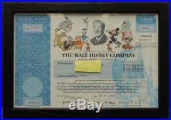 The Walt Disney Company 1998 Stock Certificate 1 Share Framed