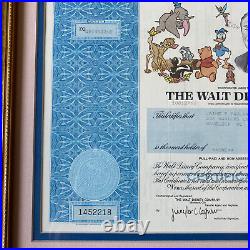 The Walt Disney Company Specimen Stock Certificate Matted Framed Mickey Mouse
