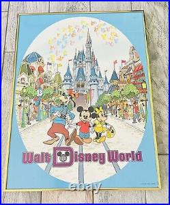 The Walt Disney Company Vintage Framed Posters X2 Main Street/ Splash Mountain