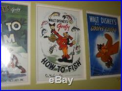 The Walt Disney Gallery Goofy Vintage Posters Framed Pin Set LOCAL PICK UP ONLY