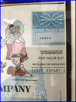 The walt disney ompany 1998 stock certificate Framed