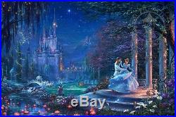 Thomas Kinkade Disney CINDERELLA DANCING IN THE STARLIGHT 24x36 LE G/P Canvas