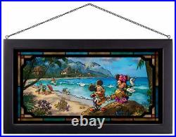 Thomas Kinkade Disney Mickey and Minnie in Hawaii 13? X 23? Framed Glass Art