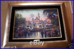 Thomas Kinkade Disneyland 50th canvas 18x27 gold framed signed numbered 1955