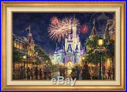 Thomas Kinkade Main Street 28 x 42 LE S/N Canvas (Gold Frame) Disney World
