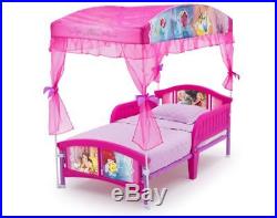 Toddler Bed For Girls Princess Frame Canopy Set Kids Bedroom Plastic Furniture