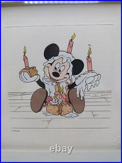 VTG Disney Treasure Print Mickey's Birthday 1994 Framed Pre-owned