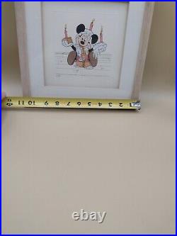 VTG Disney Treasure Print Mickey's Birthday 1994 Framed Pre-owned