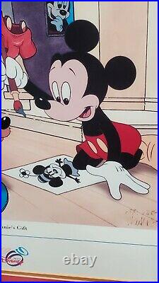 VTG. Walt Disney Animation Art by Minnie's Gift limited edition signed framed