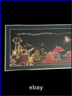 VTG Walt Disney World Mainstreet Electrical Parade 9x20 Framed Farewell Poster