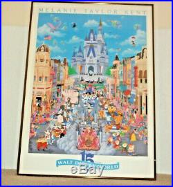 VTG Walt Disney World Melanie Taylor Kent 1987 Glass Framed Print 34 x 24