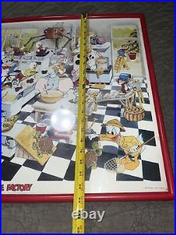 Vintage 1986 Disney Mickey Mouse's Chocolate Factory One Stop Posters Red FRAMED