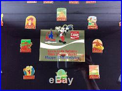 Vintage 1986 Walt Disney World Coca-Cola 15th Anniversary Framed 60 PIN Set