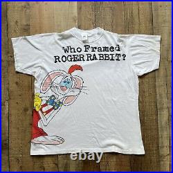 Vintage 1987 80s Walt Disney Who Framed Roger Rabbit Wrap Around Shirt XL