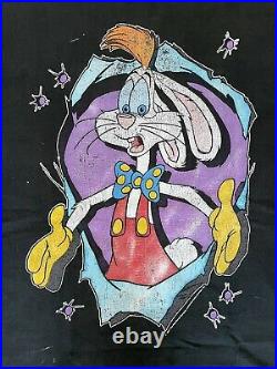 Vintage 80s 1987 Walt Disney Who Framed Roger Rabbit Movie Single Stitch Shirt L