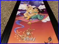 Vintage Aladdin Movie Poster 90s Walt Disney Printed In USA OSP FRAMED 29x15