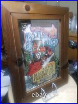 Vintage Disney Walt Disney World Railroad 1975 Poster Mirror Framed. Very Rare