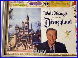 Vintage Disneyland Framed Show Art 1958 Disneyland Guide Tickets Pins & More