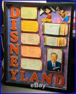 Vintage Disneyland Original Rare Ride Ticket Book Coupon Walt Disney Framed