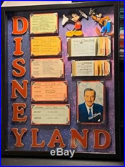 Vintage Disneyland Original Rare Ride Ticket Book Coupon Walt Disney Framed