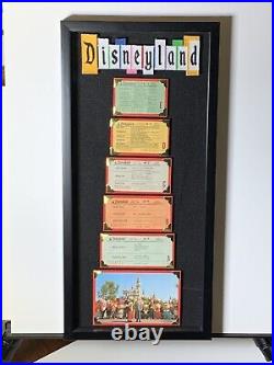 Vintage Disneyland Original tickets frame shadow box walt disney postcard Castle