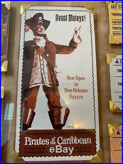 Vintage Disneyland Pirates Of The Caribbean Framed Ticket Pamphlet Walt Disney