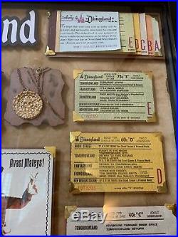 Vintage Disneyland Pirates Of The Caribbean Framed Ticket Pamphlet Walt Disney