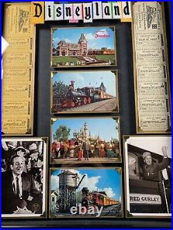 Vintage Disneyland Santa Fe Railroad 1950s Ticket Walt Disney Framed Postcard