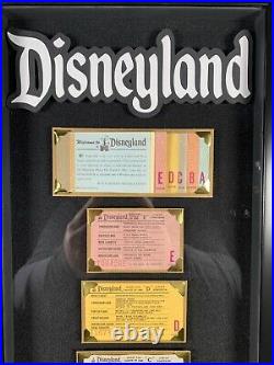 Vintage Disneyland Ticket Book A-E Coupon Ride Framed Original Walt Disney 1970s