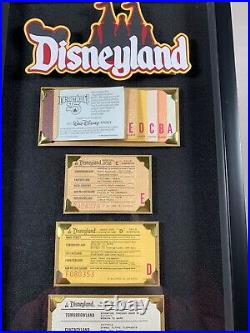 Vintage Disneyland Ticket Book A-E Framed Original Walt Disney Ride Coupon Nice
