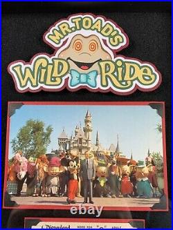 Vintage Disneyland Ticket Book A-E Mr Toad Wild Ride Framed Walt Disney Postcard
