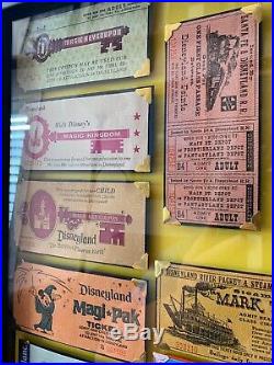 Vintage Disneyland Ticket Book Display Framed Coupon Original Walt Disney Rare