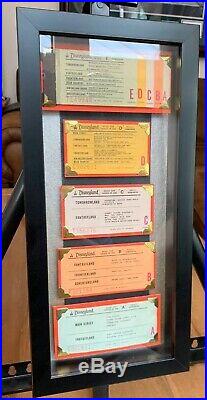 Vintage Disneyland Ticket Book Framed Display Coupon Original Walt Disney Rare