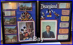 Vintage Disneyland Ticket Book Framed Mickey Walt Disney 8x10 Photo Postcard A-E