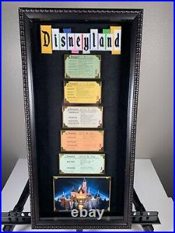 Vintage Disneyland Ticket Coupon A-E Framed Ride Original Walt Disney 1970 Rare