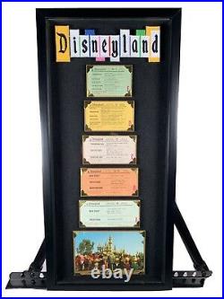 Vintage Disneyland Ticket Coupon A-E Ride Framed Original Walt Disney 1970s Rare