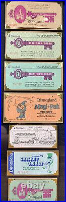 Vintage Disneyland Ticket Coupon Book A-E 3 Frames Walt Disney 1960s 1970s Rare