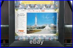Vintage Disneyland Ticket Flight To The Moon TWA Ride Coupon Framed Walt Disney