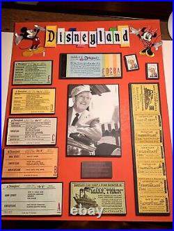 Vintage Disneyland Walt Disney ticket book shadow box frame Train Tickets