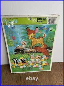 Vintage Disneys BAMBI Factory Sealed FRAME-TRAY Jigsaw Puzzle Thumper Flower