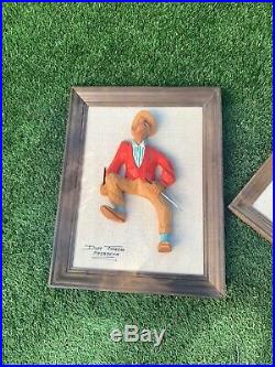 Vintage Duff Tweed Wood Carved Golf Figure Walt Disney Artist