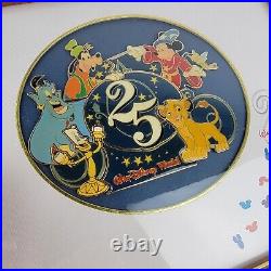 Vintage Framed Walt Disney 25th Anniversary of Magic Kingdom Pin Set 1971-1996