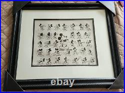Vintage Mickey Mouse Walt Disney Animation Character Model Sheet Framed 24x20