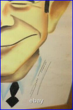 Vintage Signed DUFF TWEED Walt Disney Artist 40s PASTEL of Joe E Brown
