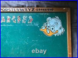 Vintage Walt Disney Chalk Board Mickey Mouse Ludwig Von Drake Wood Frame