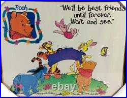 Vintage Walt Disney Framed 90's Poster Print Winnie the Pooh Tiger Eeyore Piglet