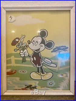 Vintage Walt Disney Productions Framed Mickey & Minnie Set 8 X 10 Prints 1940s